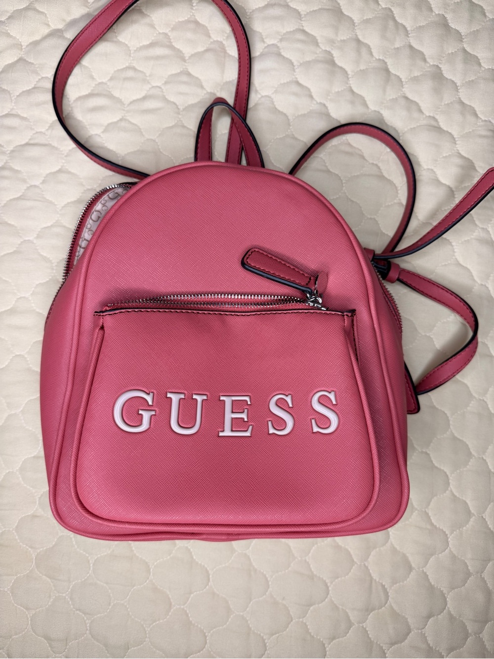 GUESS Pink Mini Logo Backpack